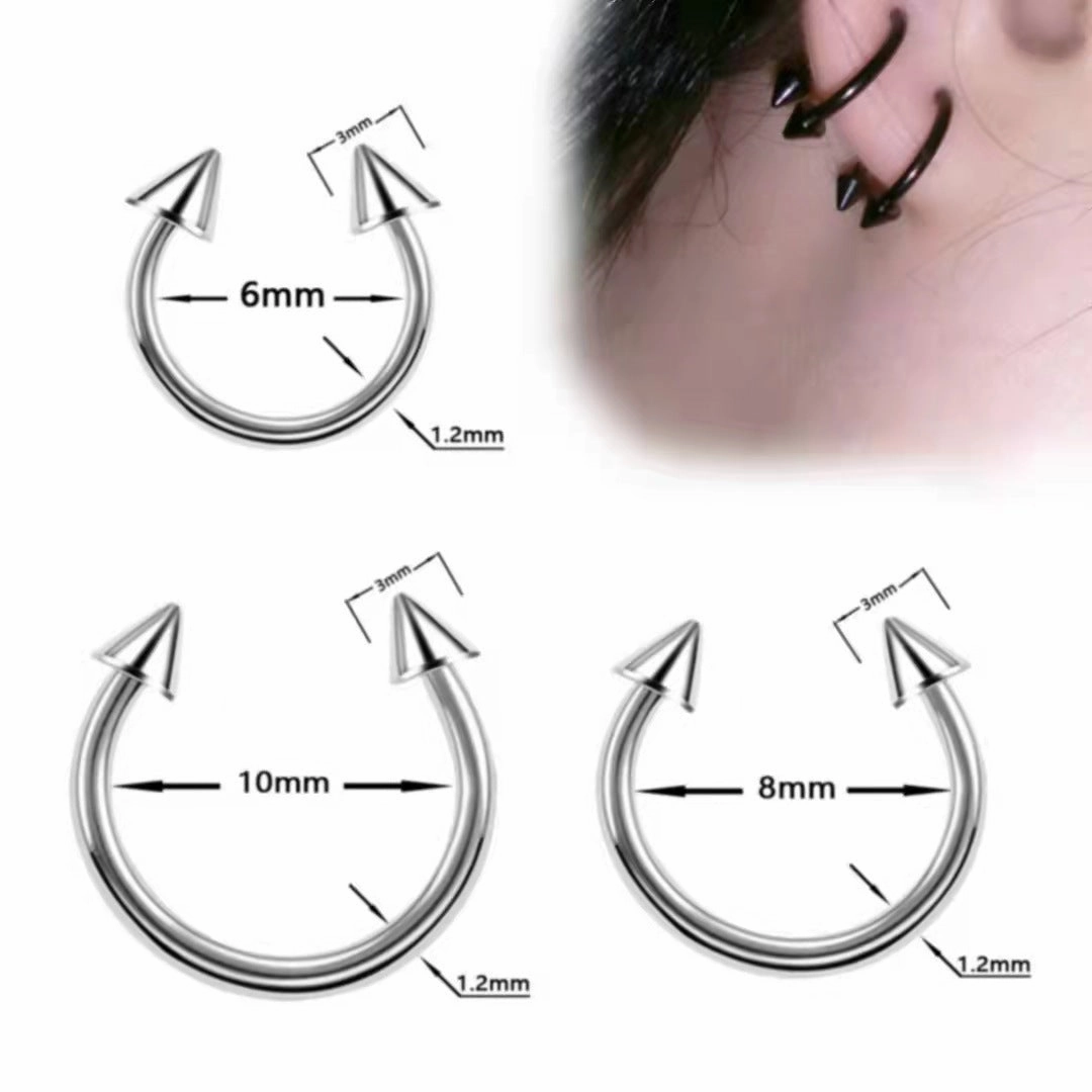 Wholesale Stainless steel nose ring C- shaped horseshoe ring horseshoe rod nose nail human body piercing tattoo jewelry