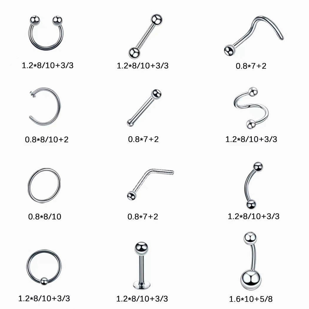 Wholesale Stainless steel nose ring C- shaped horseshoe ring horseshoe rod nose nail human body piercing tattoo jewelry