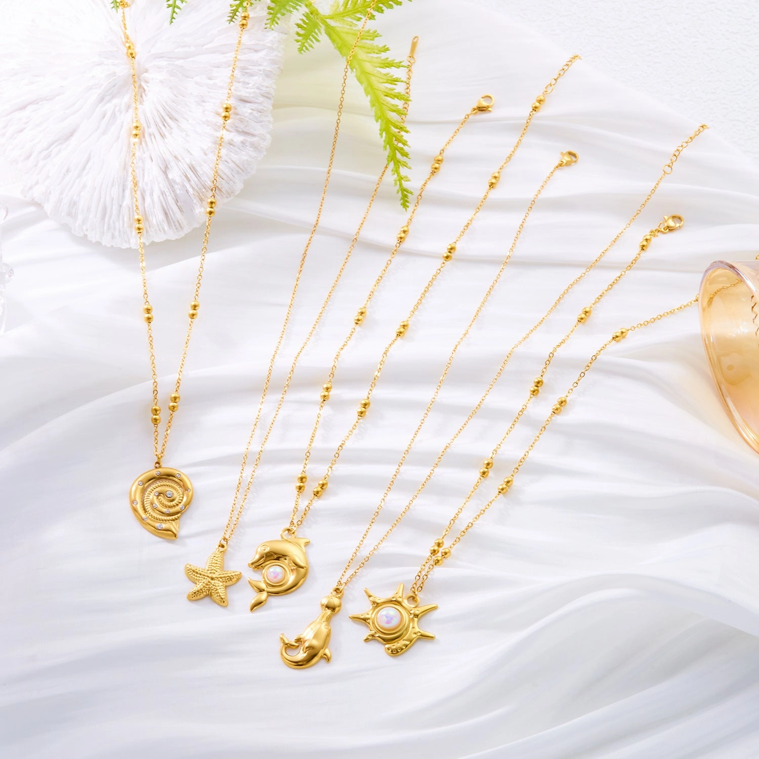 Wholesale Stainless Steel Ocean Series Necklace