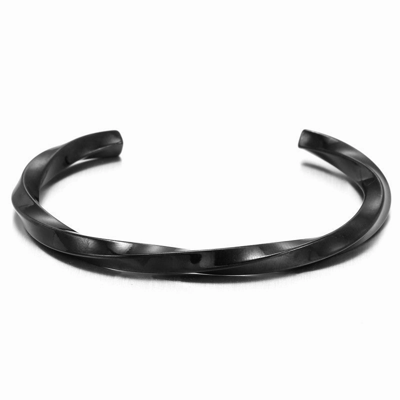 Wholesale Stainless Steel Open C Shape Twisted Line Bracelet