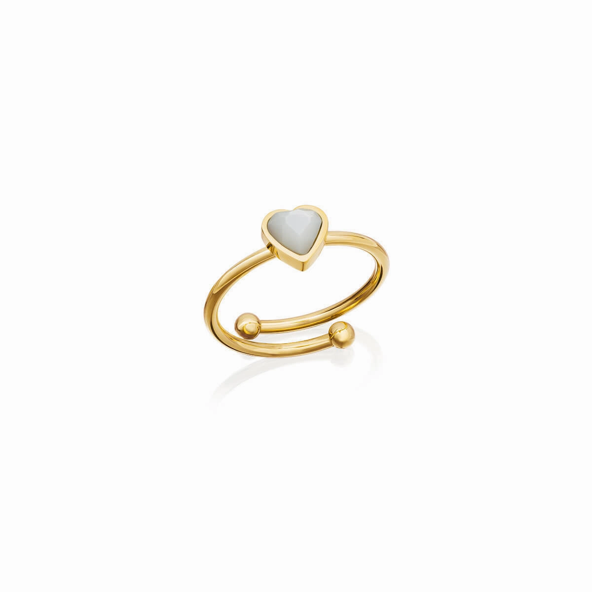 Wholesale Stainless Steel Open Heart Plated 18K Gold Ring
