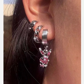 Wholesale Stainless Steel Rabbit Punk Style Rabbit Earrings