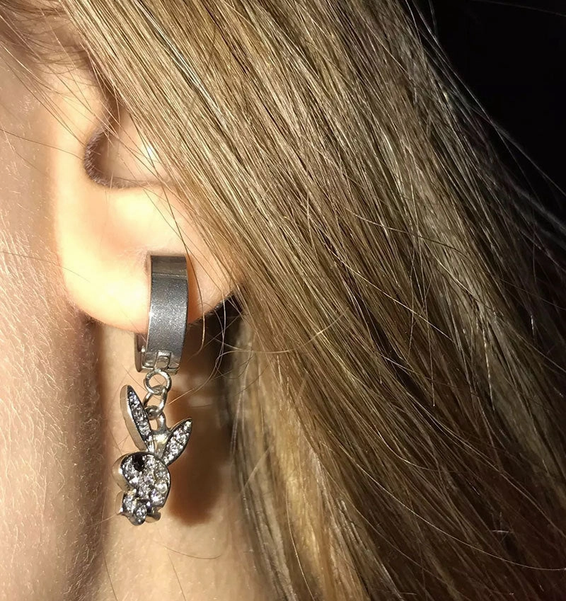 Wholesale Stainless Steel Rabbit Punk Style Rabbit Earrings