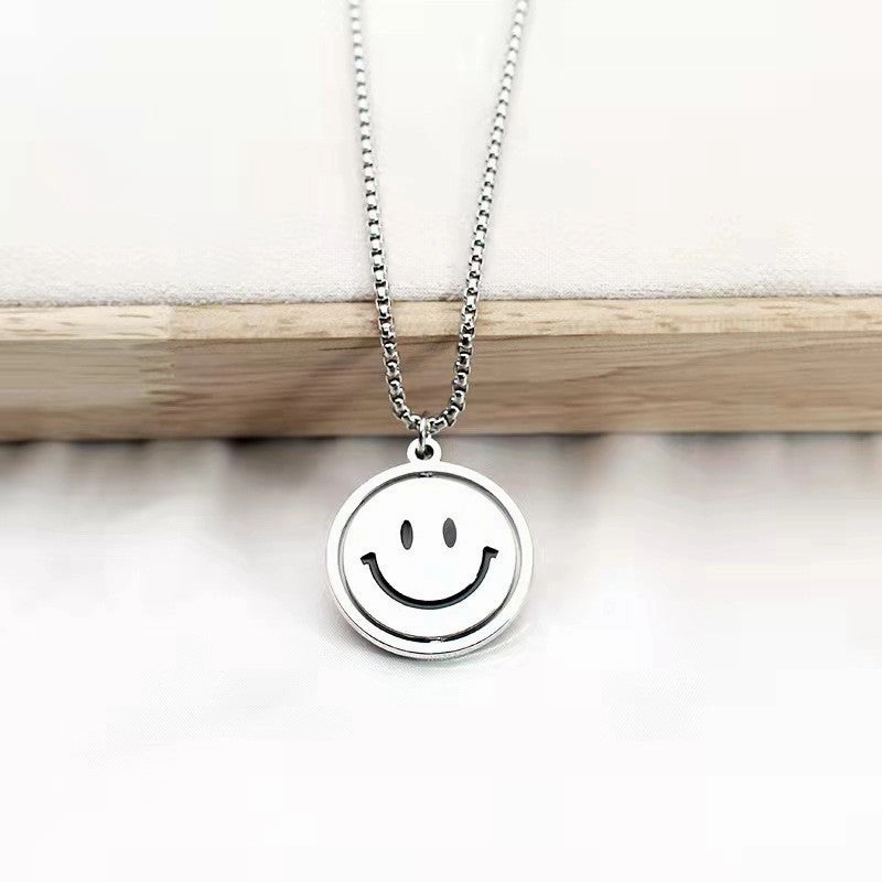 Wholesale Stainless Steel Rotating Smiley Face Sweater Chain
