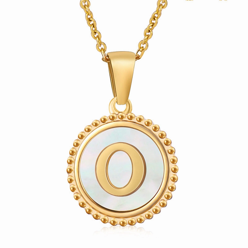 Wholesale Stainless Steel Shell Letter Necklaces