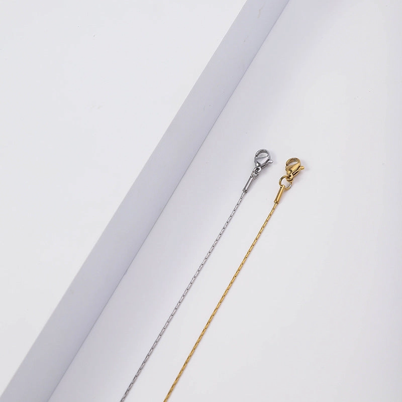 Wholesale Stainless Steel Side Chain Hammer Round Non Fading Titanium Steel Necklaces