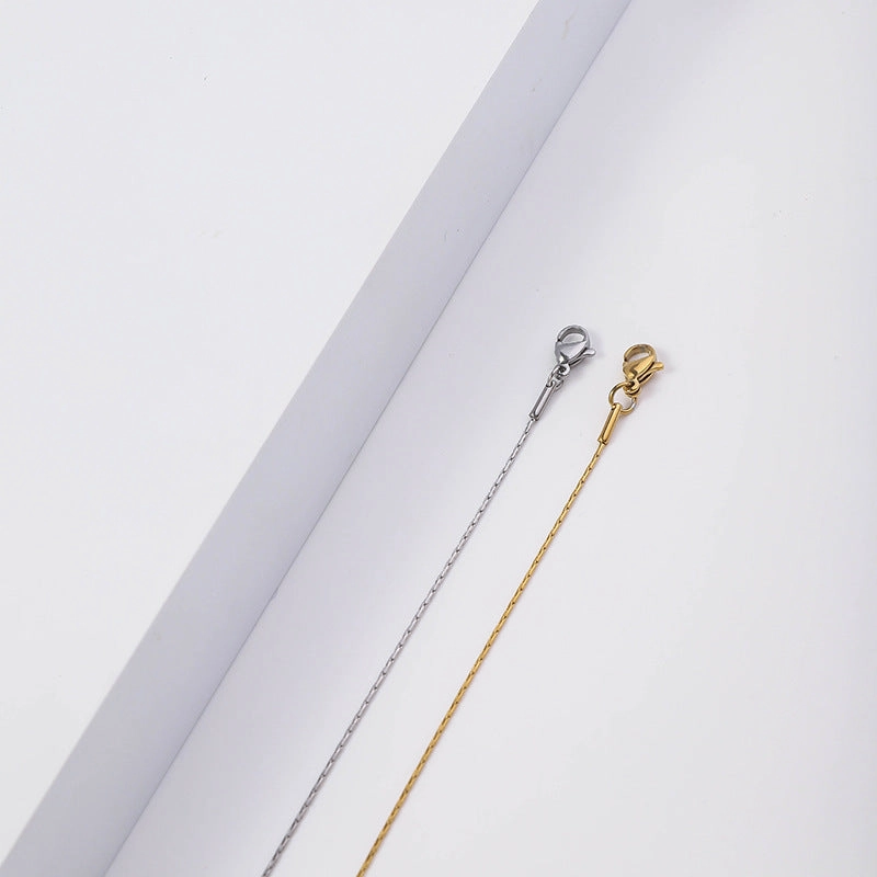 Wholesale Stainless Steel Side Chain Hammer Round Non Fading Titanium Steel Necklaces