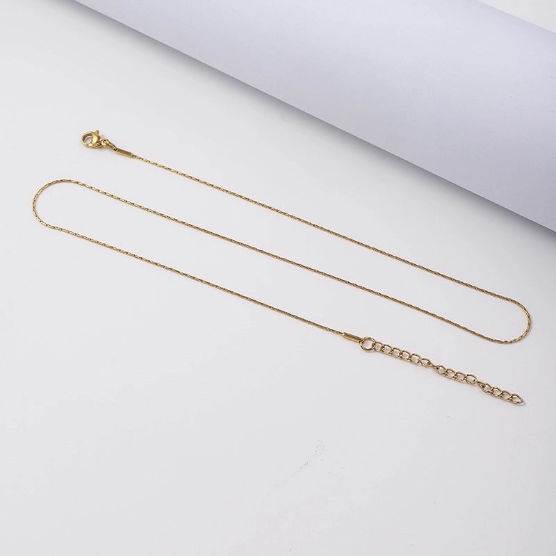 Wholesale Stainless Steel Side Chain Hammer Round Non Fading Titanium Steel Necklaces
