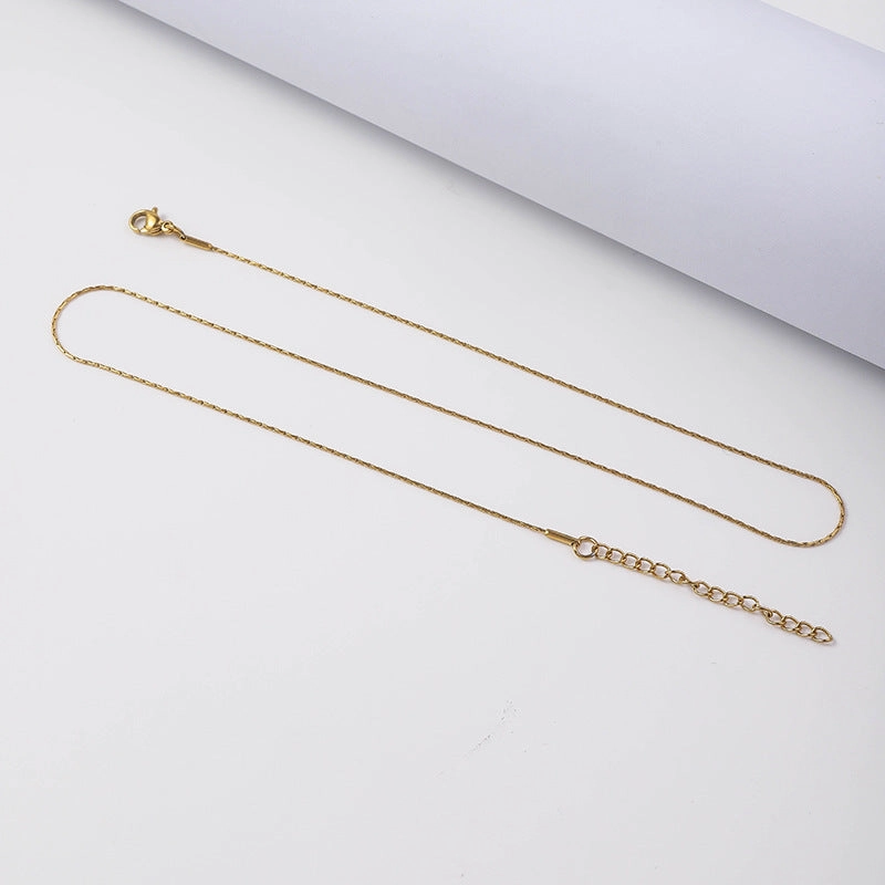 Wholesale Stainless Steel Side Chain Hammer Round Non Fading Titanium Steel Necklaces