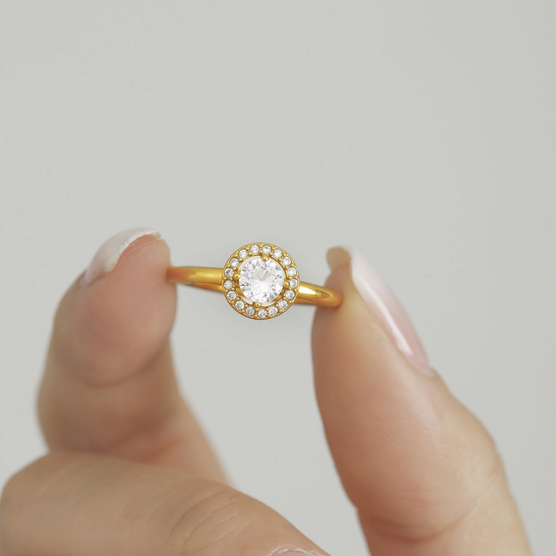 Wholesale Stainless steel side opening 5A zircon diamond ring