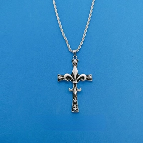 Wholesale Stainless Steel Skull Cross Pendant Necklace