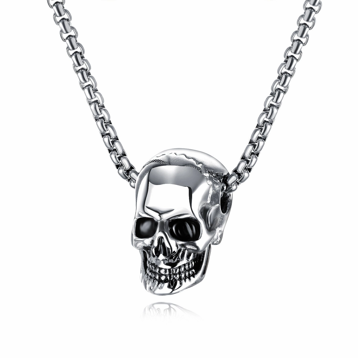 Wholesale Stainless Steel Skull Punk Men's Necklace
