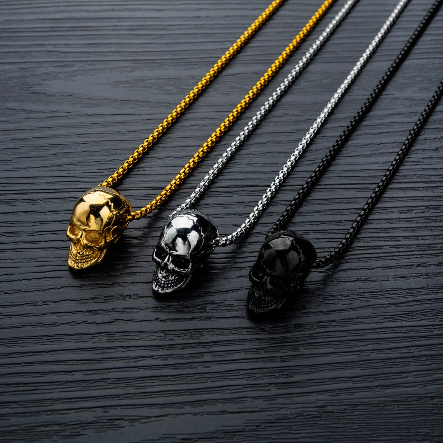 Wholesale Stainless Steel Skull Punk Men's Necklace