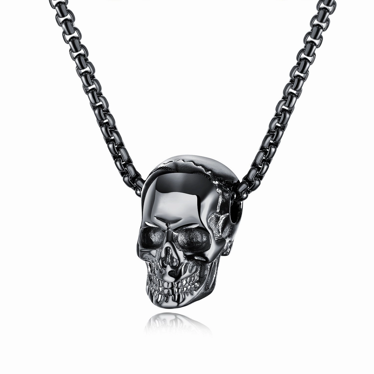 Wholesale Stainless Steel Skull Punk Men's Necklace