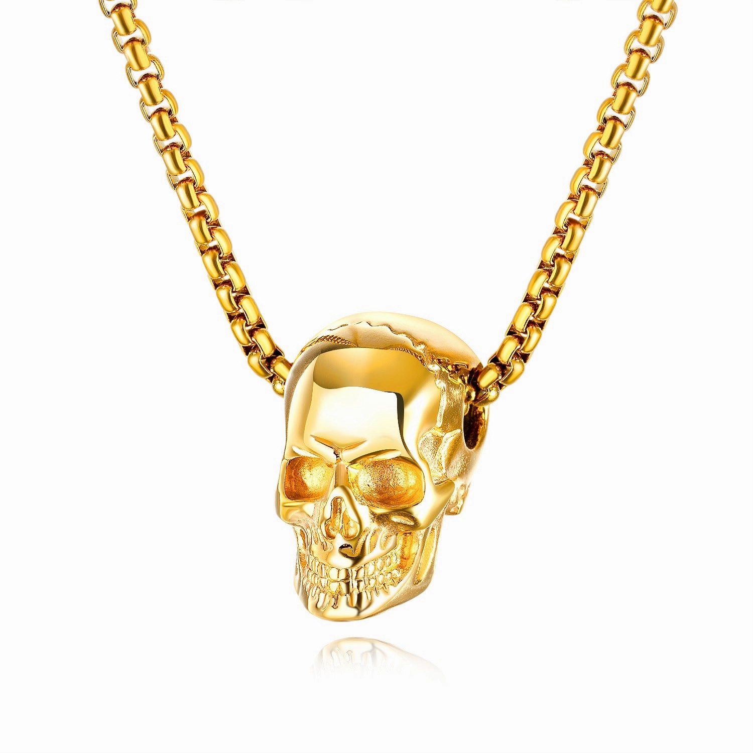 Wholesale Stainless Steel Skull Punk Men's Necklace