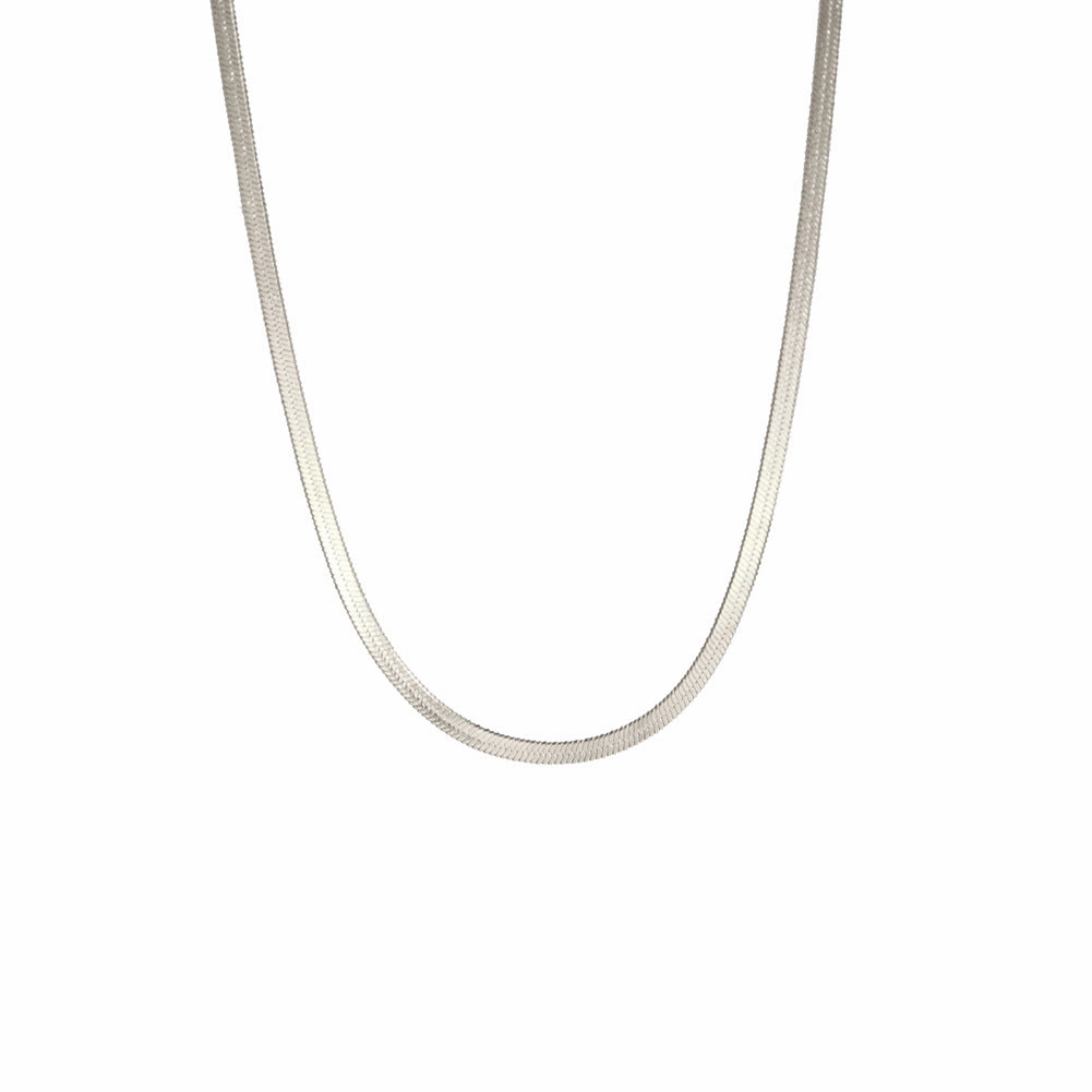 Wholesale Stainless steel snake flat chain snake chain gold necklace snake bone stainless steel plain chain necklace