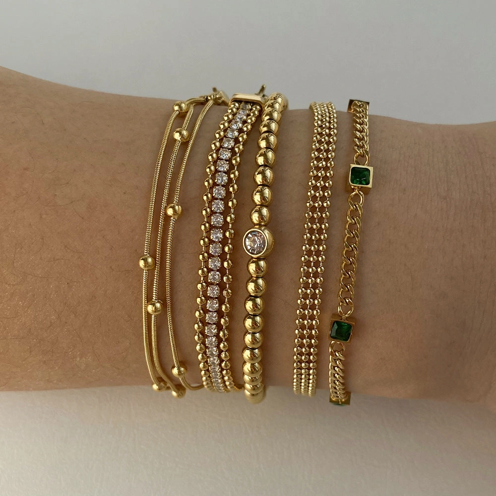 Wholesale Stainless Steel Stacked Electroplated Bracelets