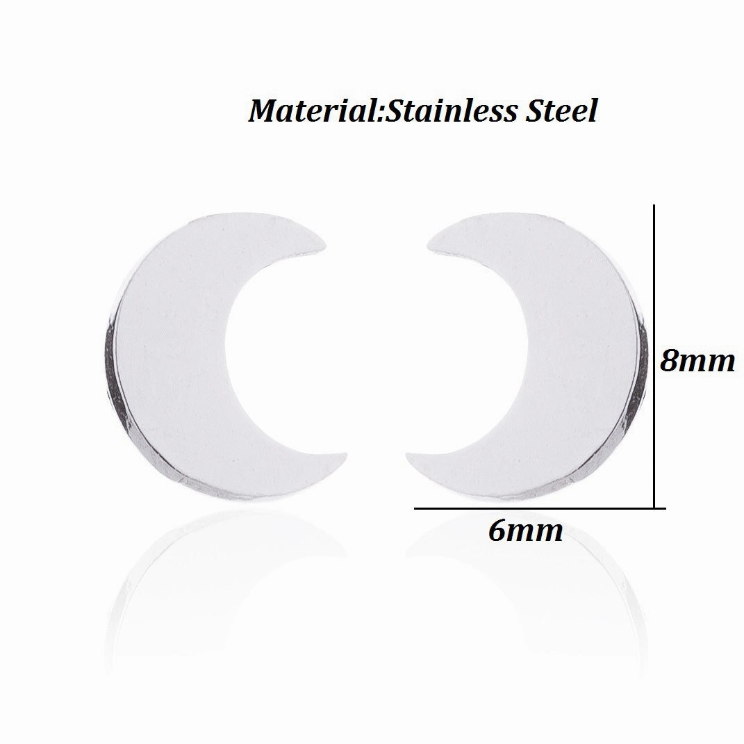 Wholesale Stainless Steel Star Moon Ear Studs