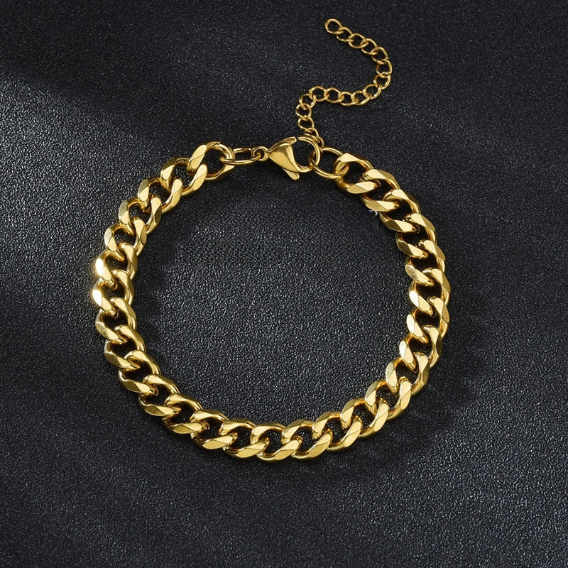Wholesale Stainless steel stylish six-sided polished Cuban chain