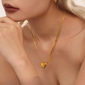 Wholesale Stainless Steel Sweet Love Heart Super Strong Magnet Detachable Clavicle Temperament Necklaces