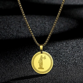 Wholesale Stainless Steel Themis Titan Divine Law and Order Pendant Necklace