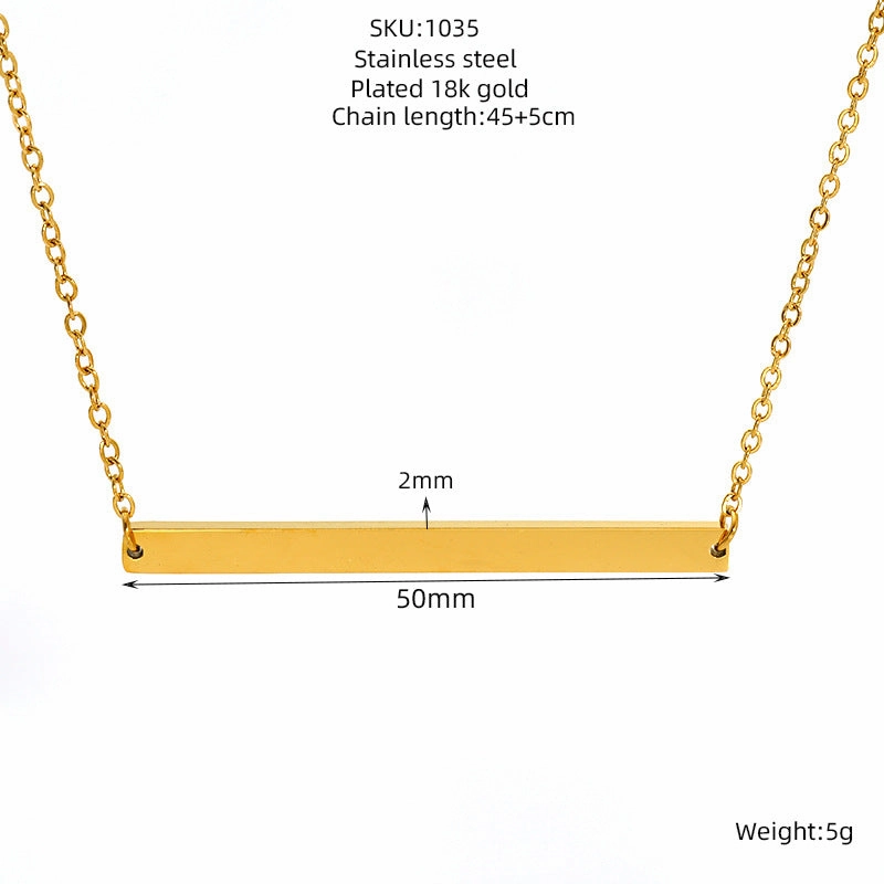Wholesale Stainless steel titanium necklace 18K gold plated clavicle chain