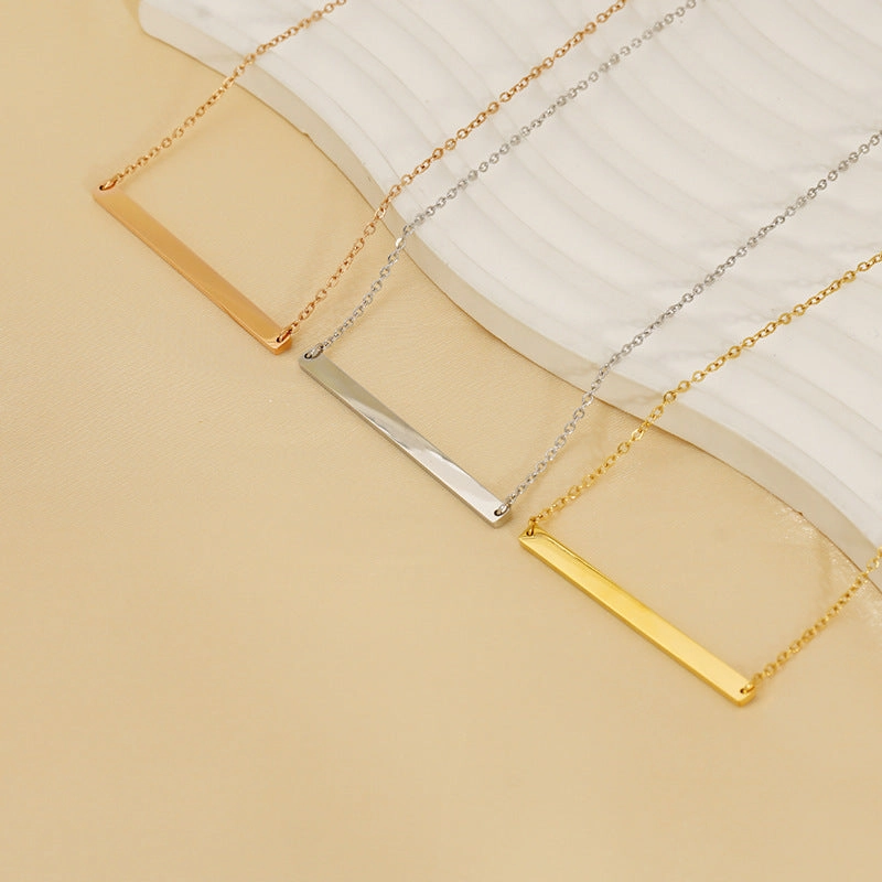 Wholesale Stainless steel titanium necklace 18K gold plated clavicle chain
