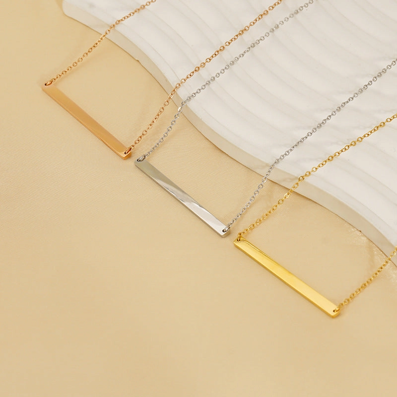 Wholesale Stainless steel titanium necklace 18K gold plated clavicle chain