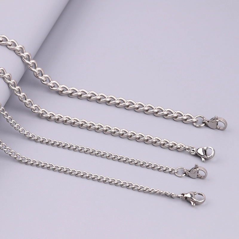 Wholesale Stainless Steel Titanium Steel Simple Twisted Chain DIY Titanium Steel Necklaces