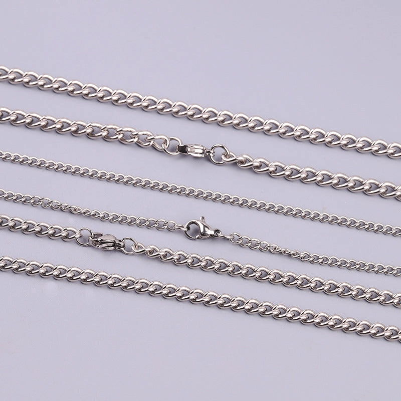 Wholesale Stainless Steel Titanium Steel Simple Twisted Chain DIY Titanium Steel Necklaces