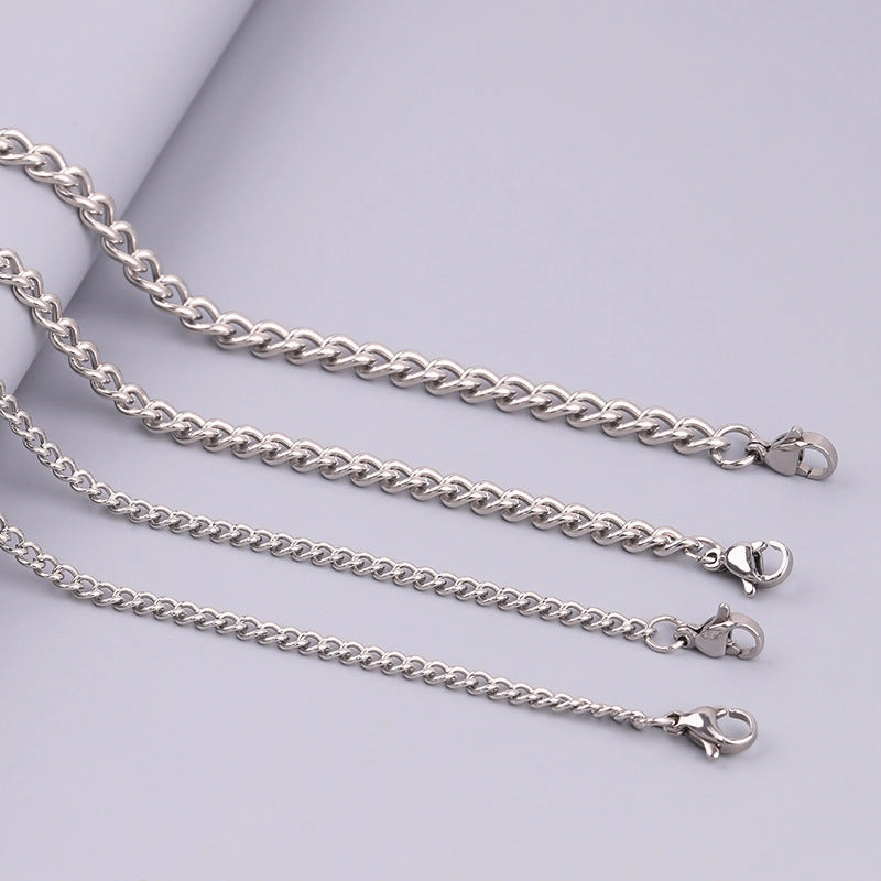 Wholesale Stainless Steel Titanium Steel Simple Twisted Chain DIY Titanium Steel Necklaces