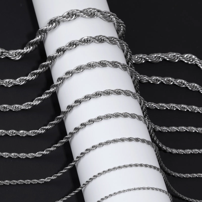 Wholesale Stainless steel twist chain fashion titanium steel necklace