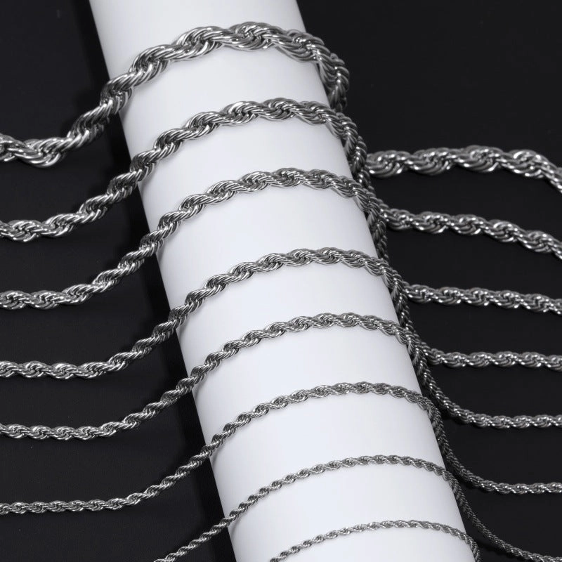 Wholesale Stainless steel twist chain fashion titanium steel necklace