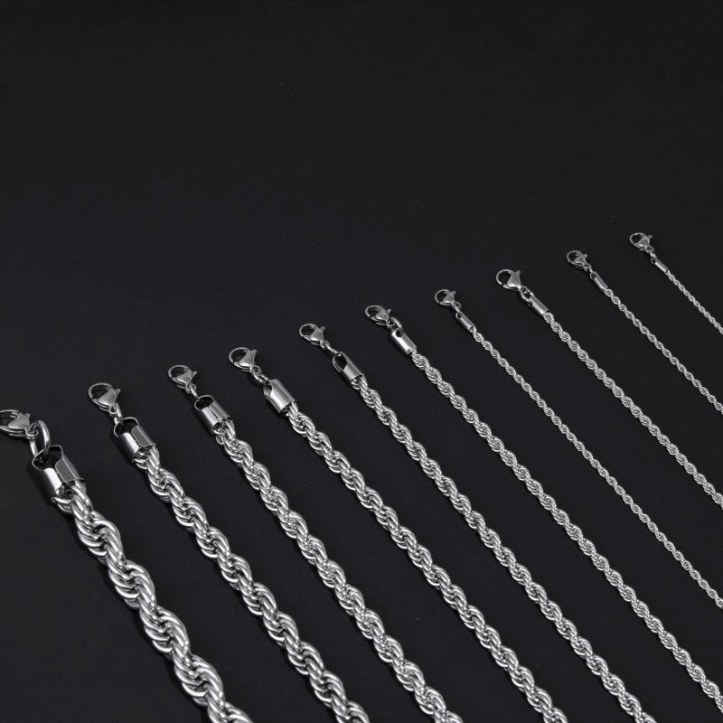 Wholesale Stainless steel twist chain fashion titanium steel necklace