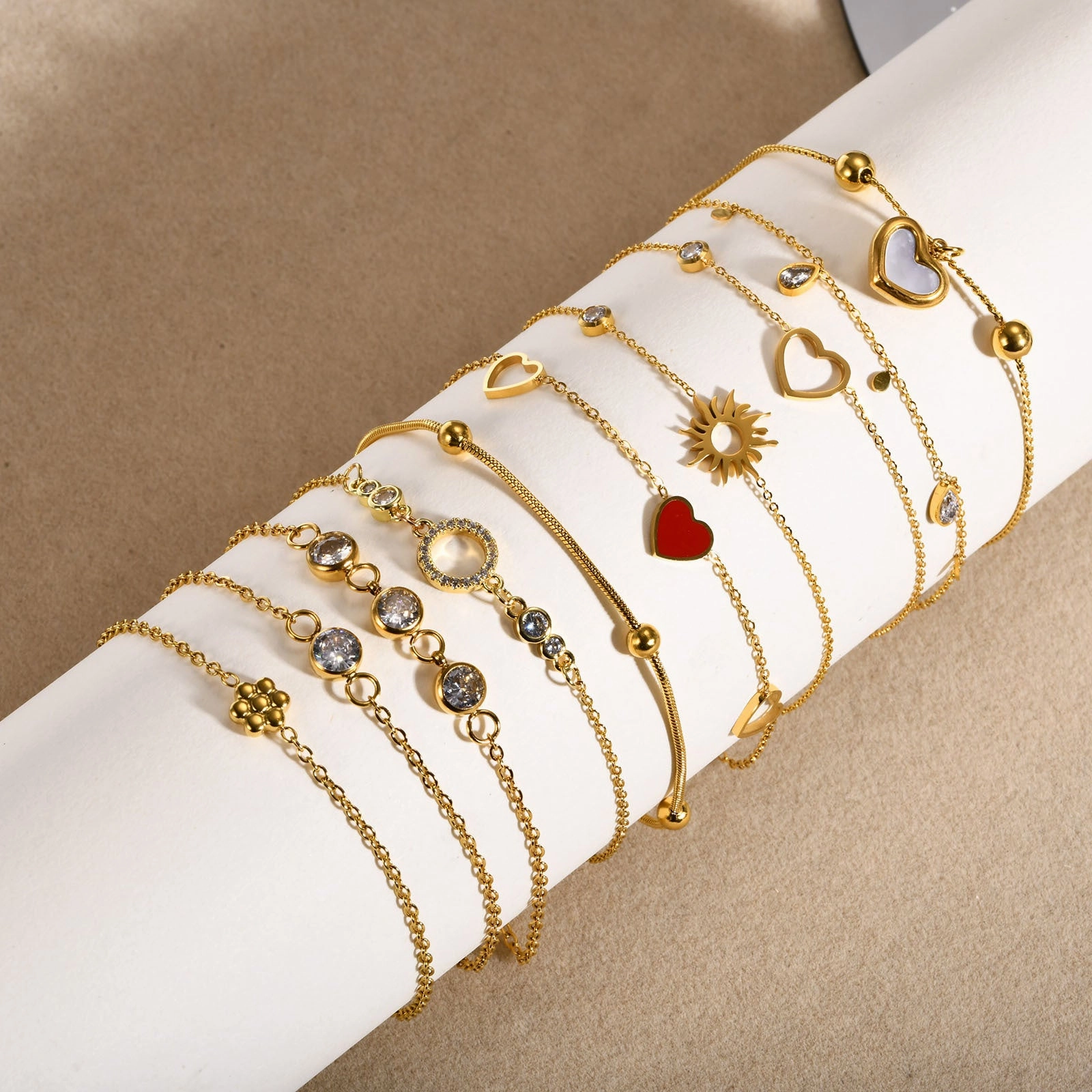 Wholesale Stainless Steel Zircon Adjustable Bracelet