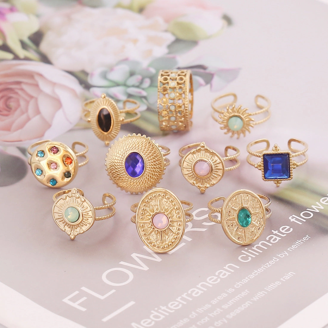 Wholesale Stainless Steel Zircon Rings