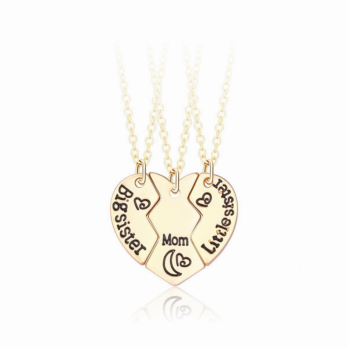 Wholesale Star and Moon Trio Alloy Dripping Oil Stitching Round Pendant Necklace Set