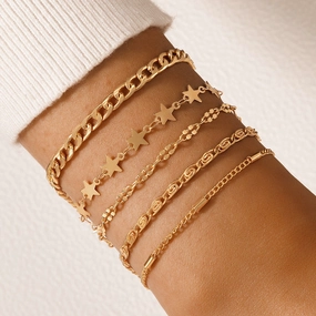 Wholesale Star Chain Five Layer Bracelet Set