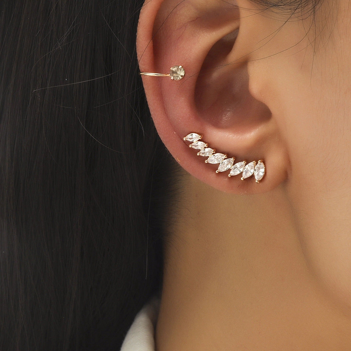 Wholesale Star Flower Alloy Stud Earrings Set