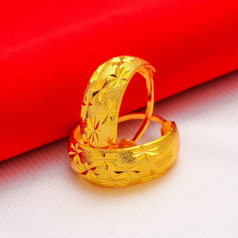 Wholesale star gold plated round ear buckle