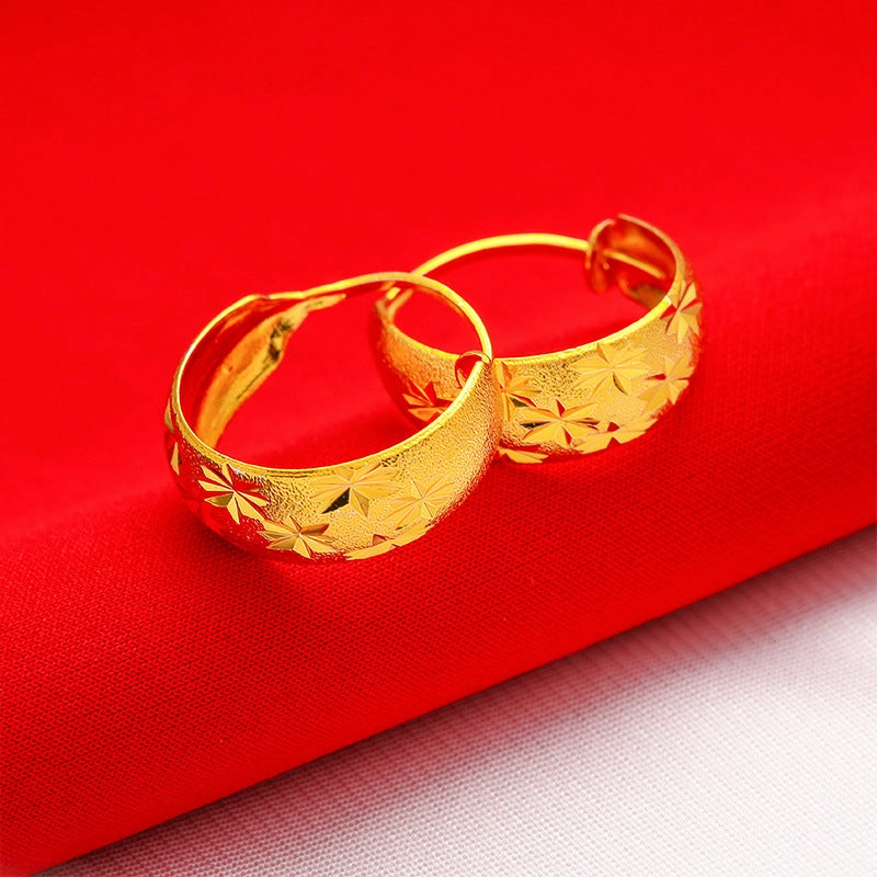 Wholesale star gold plated round ear buckle