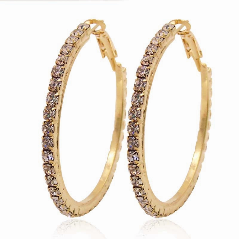 Wholesale Statemente Full Diamond Circle Alloy Earrings