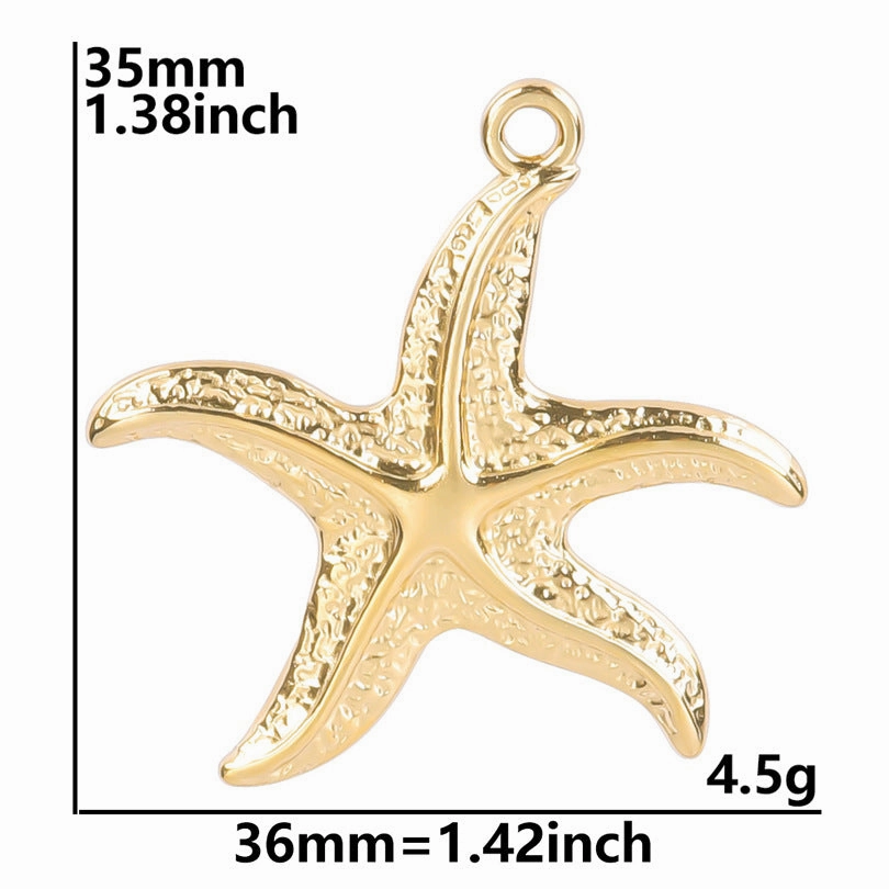 Wholesale Steel Color Irregular Starfish Titanium Steel Colorful Pendant Accessories