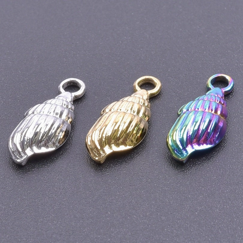 Wholesale Steel Gold Conch Titanium Steel Colorful Pendant Jewelry Accessories