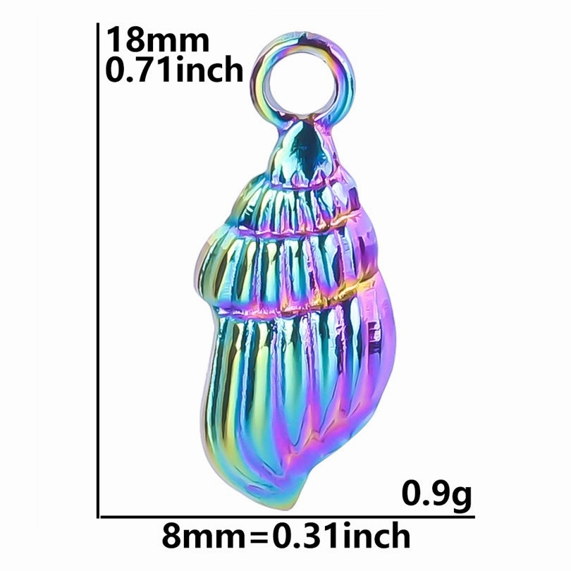 Wholesale Steel Gold Conch Titanium Steel Colorful Pendant Jewelry Accessories