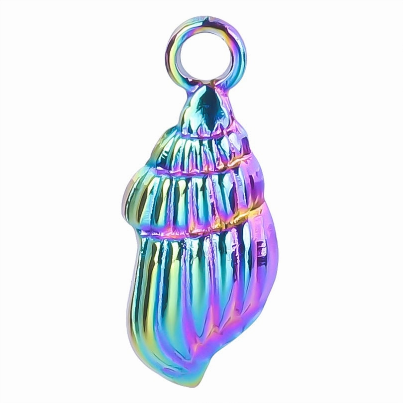 Wholesale Steel Gold Conch Titanium Steel Colorful Pendant Jewelry Accessories