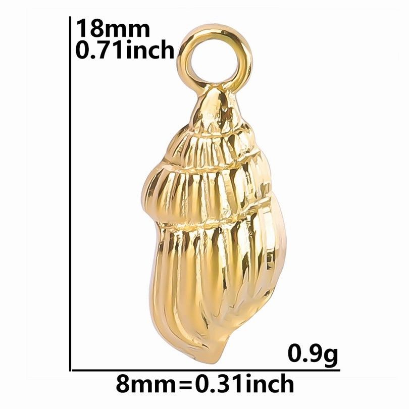 Wholesale Steel Gold Conch Titanium Steel Colorful Pendant Jewelry Accessories