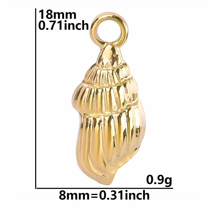Wholesale Steel Gold Conch Titanium Steel Colorful Pendant Jewelry Accessories