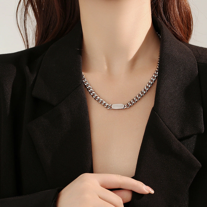 Wholesale steel jewelry niche hip-hop ins fashion brand men's accessories Cuban necklace