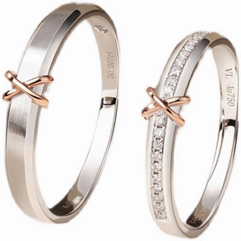 Wholesale Sterling silver Eternal Heart knot couple ring Valentine's Day men's and women's ring simple exquisite unique color separation electroplating adjustable